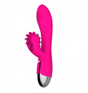 HK LETEN Windmill Stimulating Tongue Clitoral G-Spot Intelligent Heating Vibrator (Chargeable - Red Rose)